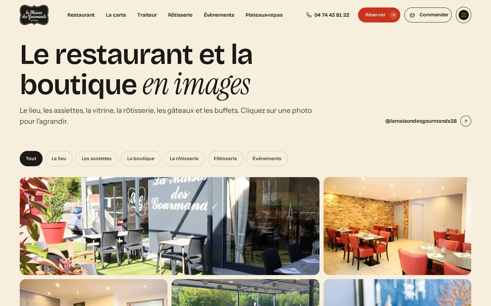 La galerie photo, filtrable par univers