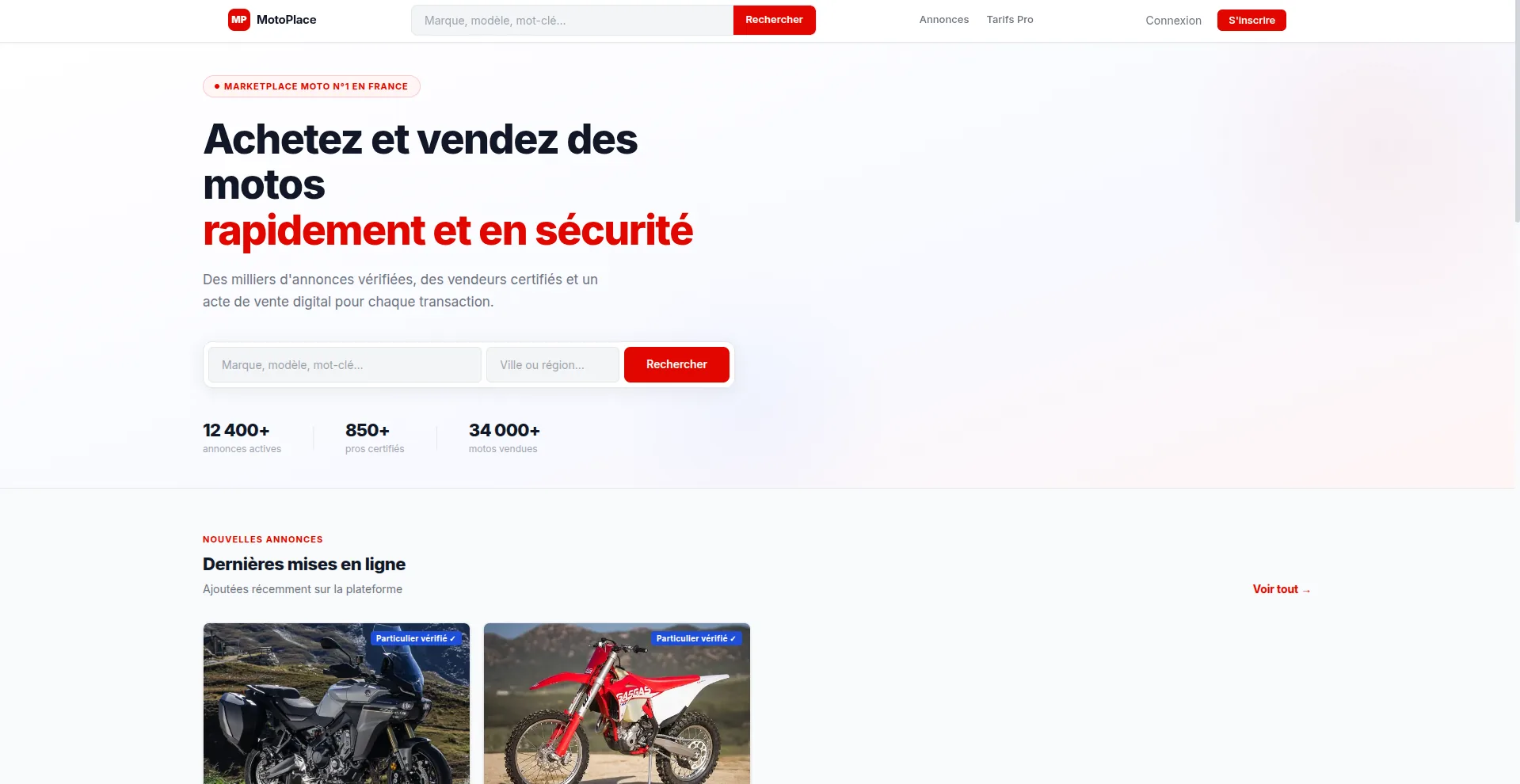 MotoPlace, recherche de motos d'occasion