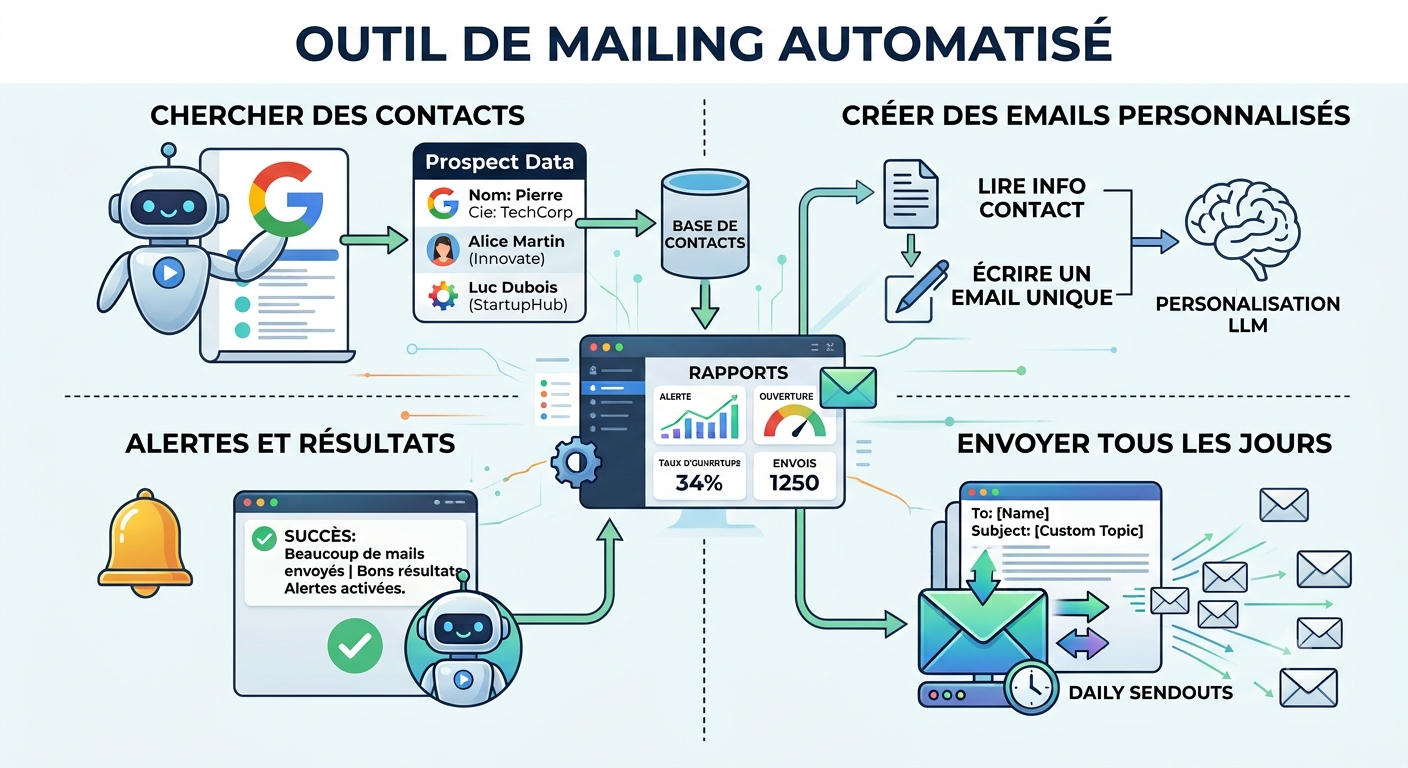 Illustration de Prospx, outil de prospection B2B automatisée